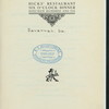 CHRISTMAS DINNER [held by] HICKS' RESTAURANT [at] "SAVANNAH, GA" (REST;)