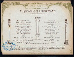 DINNER [held by] COMPAGNIE GENERAL TRANSATLANTIQUE [at] ABOARD PAQUEBOT LA LORRAINE (SS;)