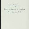 INAUGURATION DINNER [held by] GOVERNOR JAMES H. HIGGINS [at] "PROVIDENCE, RI" (OTHER;)