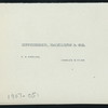BREAKFAST [held by] FIFTH AVENUE HOTEL [at] "MADISON SQUARE, NEW YORK" (HOTEL;)