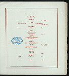 ANNUAL DINNER [held by] FORDHAM UNIVERSITY ALUMNI ASSOCIATION [at] "DELMONICO'S, NEW YORK, NY" (REST;)