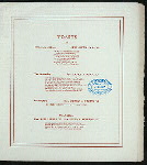 ANNUAL DINNER [held by] FORDHAM UNIVERSITY ALUMNI ASSOCIATION [at] "DELMONICO'S, NEW YORK, NY" (REST;)