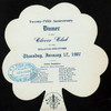 25TH ANNIVERSARY DINNER [held by] THE CLOVER CLUB [at] "BELLEVUE-STRATFORD, PHILADELPHIA, PA" (HOTEL;)