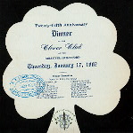 25TH ANNIVERSARY DINNER [held by] THE CLOVER CLUB [at] "BELLEVUE-STRATFORD, PHILADELPHIA, PA" (HOTEL;)