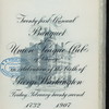 21ST ANNUAL BANQUET IN CELEBRATION OF THE BIRTH OF GEORGE WASHINGTON [held by] UNION LEAGUE CLUB OF CHICAGO [at]  (OTHER [PRIVATE CLUB];)