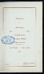 FAREWELL DINNER TO MAESTRO GIACOMO PUCCINI ON THE OCCASION OF HIS DEPARTURE TO EUROPE [held by] ENRICO CARUSO OF THE METROPOLITAN OPERA HOUSE [at] "NEW YORK, NY"