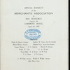 ANNUAL BANQUET [held by] MERCHANTS' ASSOCIATION OF SAN FRANCISCO [at] FAIRMONT HOTEL (HOTEL;)