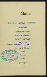MIDDAG/DINNER [held by] DOBBELTSKRUE POSTDAMPSKIBET [at] "ON BOARD ""C.F. TIETGEN""" (SS;)