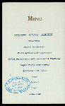 MIDDAG/DINNER [held by] DOBBELTSKRUE POSTDAMPSKIBET [at] "ON BOARD ""C.F. TIETGEN""" (SS;)