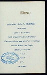 MIDDAG/DINNER [held by] DOBBELTSKRUE POSTDAMPSKIBET [at] "ON BOARD ""C.F. TIETGEN""" (SS;)