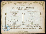 DINNER [held by] COMPAGNIE GENERAL TRANSATLANTIQUE [at] ABOARD PAQUEBOT LA LORRAINE (SS;)