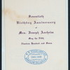 70TH BIRTHDAY ANNIVERSARY [held by] MRS. JOSEPH ASCHEIM [at] "HOTEL MARSEILLE, BROADWAY AND 103RD STREET, NEW YORK, NY" (HOTEL;)