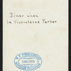 DINNER [held by] LA VICOMTESSE PARKER [at] "22 DOWN STREET, LONDON, ENGLAND" (FPR;)