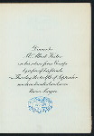 DINNER TO MR. ALBERT FOSTER ON HIS RETURN FROM EUROPE [held by] A FEW OF HIS FRIENDS [at] UNION LEAGUE (OTHER (CLUB);)