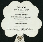 OCTOBER DINNER [held by] CLOVER CLUB [at] "BELLEVUE-STATFORD, PHILADELPHIA [PA]" (HOTEL;)