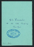 AFTERNOON TEA [held by] JOHN WANAMAKER [at] "NINTH FLOOR RESTAURANT, NEW YORK, NY" (REST;)