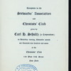 RECEPTION TO THE STEWARDS' ASSOCIATION AND CHEMISTS' CLUB [held by] CARL H. SCHULTZ (A CORPORATION) [at] "CHEMISTIS' CLUB, NEW YORK, NY" (OTHER (CLUB);)