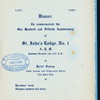 ONE HUNDRED AND FIFTIETH ANNIVERSARY [held by] ST. JOHN'S LODGE NO. 1 [at] "HOTEL SAVOY,  FIFTH AVENUE AND 59TH STREET, NEW YORK" (HOTEL;)