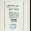 COMPLIMENTARY DINNER IN HONOR OF ALFRED J. BOULTON AND WILLIAM A. PRENDERGAST [held by] BROOKLYN LEAGUE [at] THE IMPERIAL ([REST?];)