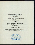 COMPLIMENTARY DINNER TENDERED THE HOTEL KEEPERS' ASSOCIATION OF WEST VIRGINIA [held by] HOTEL KEEPERS' ASSOCIATION OF CHARLESTON [at] HOTEL RUFFNER (HOTEL;)