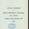 ANNUAL BANQUET [held by] BOSTON MERCHANTS ASSOCIATION [at] "HOTEL SOMERSET, BOSTON, MA" (HOTEL;)