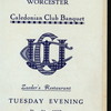 BANQUET [held by] CALEDONIAN CLUB BANQUET [at] ZAEDER'S REST.WORCESTER (REST;)