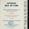 GENERAL BILL OF FARE [held by] CHICAGO ATHLETIC ASSOCIATION [at] "CHICAGO, IL;" (CLUB;)