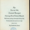 TWENTY-FIFTH ANNUAL BANQUET [held by] THE CHICAGO REAL ESTATE BOARD [at] "AUDITORIUM HOTEL [CHICAGO, IL]" (HOTEL;)
