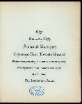 TWENTY-FIFTH ANNUAL BANQUET [held by] THE CHICAGO REAL ESTATE BOARD [at] "AUDITORIUM HOTEL [CHICAGO, IL]" (HOTEL;)