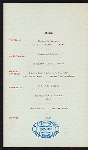 DINNER IN HONOR OF SUPREME COURT JUSTICE CHARLES GRANT GARRISON [held by] SOUTH JERSEY BAR [at] PHILADEPHIA BOURSE ([HOTEL?];)