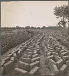 Bosque Farms project. Making adobe brick. These bricks made on the project for use in construction of school and permanent homes