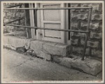Crumbling concrete at cellar at Washington Terrace. Cincinnati, Ohio.