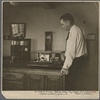 Measuring the velocity of the wind at the U.S. Weather Bureau station at Dodge City, Kansas. Weather predictions are highly important to the dust bowl farmer
