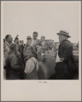 President Roosevelt visits rehabilitation client. Mandan, North Dakota