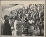Interior of a grocery store. Dressed poultry