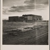 Adobe school house. Bosque Farms Project, New Mexico. 1935