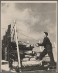 Farmer unloading pulpwood. Coos County, New Hampshire. 1936