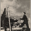 Farmer unloading pulpwood. Coos County, New Hampshire. 1936