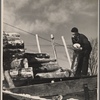 Farmer unloading pulpwood. Coos County, New Hampshire. 1936