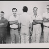Johnny Melfi [left], Soupy Sales [center] and unidentified others in the stage production Hellzapoppin '67
