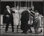 Lisa Kirk, Cliff Hall (center), and company in the touring stage production Here's Love