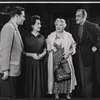 Walter Brooke, Geraldine Fitzgerald, Isabel Elsom, and Basil Rathbone in the stage production Hide and Seek