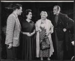 Walter Brooke, Geraldine Fitzgerald, Isabel Elsom, and Basil Rathbone in the stage production Hide and Seek