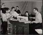 Unidentified performers in rehearsal for the stage production High Spirits