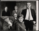 Front row to back row: Lynn Farleigh, Paul Rogers, Michael Jayston, John Normington, Terence Rigby, and Michael Craig in the stage production The Homecoming