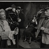 Unidentified actors, Avis Bunnage, and Maxwell Shaw in the stage production The Hostage
