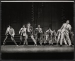 Tony Roberts [far right foreground] and unidentified performers in the stage production How Now Dow Jones in the stage production How Now Dow Jones