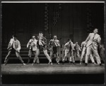 Tony Roberts [far right foreground] and unidentified others in the stage production How Now Dow Jones