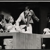 Hiram Sherman [2nd from left], Tony Roberts [center] and unidentifed performers in the stage production How Now Dow Jones