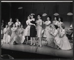 Bonnie Scott, Claudette Sutherland [center] and ensemble in the stage production How to Succeed in Business Without Really Trying